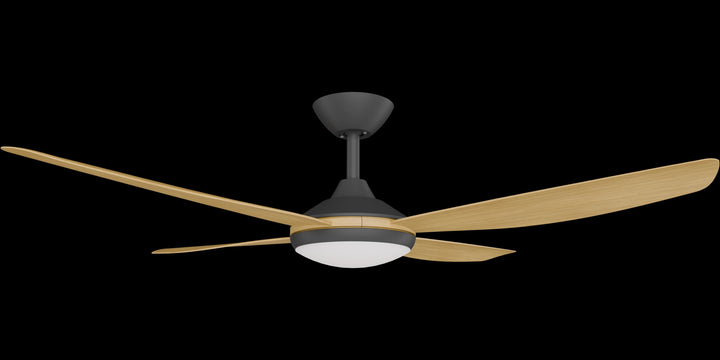 Calibo Vanga 52" DC Smart Ceiling Fan with LED Light and Remote Control | Black and Bamboo