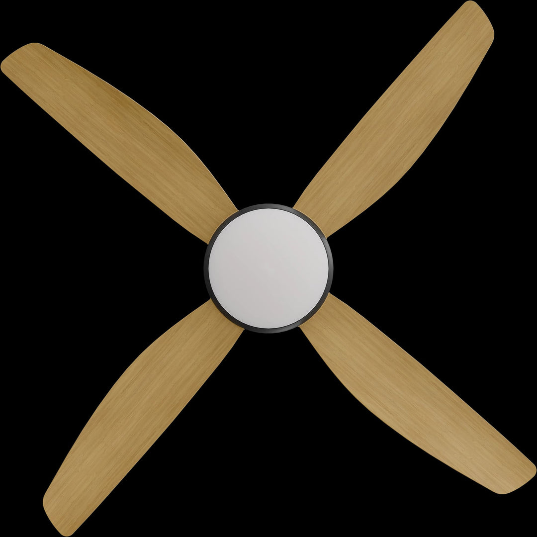 Calibo Vanga 52" DC Smart Ceiling Fan with LED Light and Remote Control | Black and Bamboo