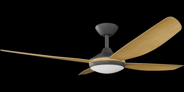Calibo Vanga 52" DC Smart Ceiling Fan with LED Light and Remote Control | Black and Bamboo
