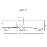 2 Blade 43" Aeratron AE2+ DC Ceiling Fan With Remote - White - Dubbo Lighting Centre