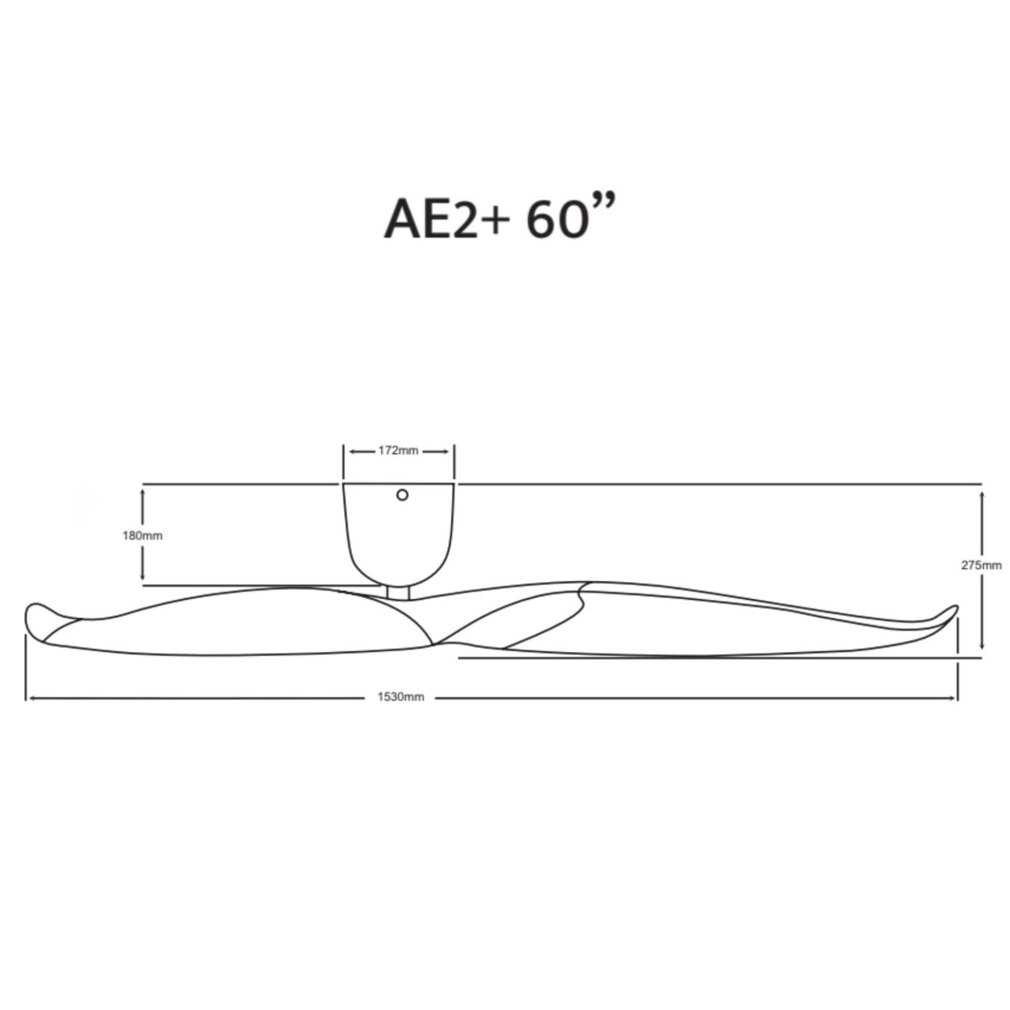 2 Blade 60" Aeratron AE2+ DC Ceiling Fan With Remote - Dubbo Lighting Centre