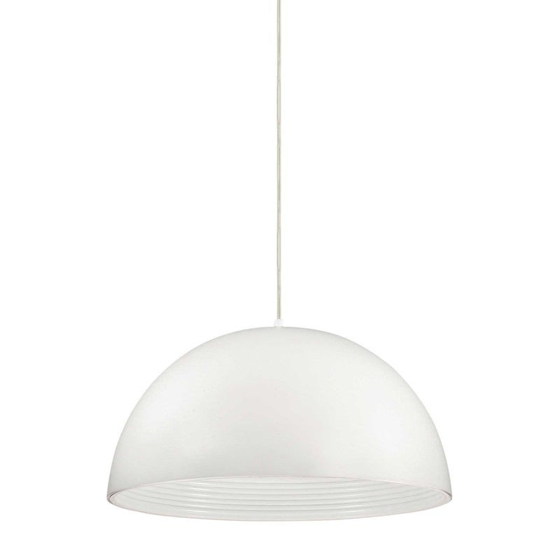 Folk Enamelled Metal Pendant Light, White