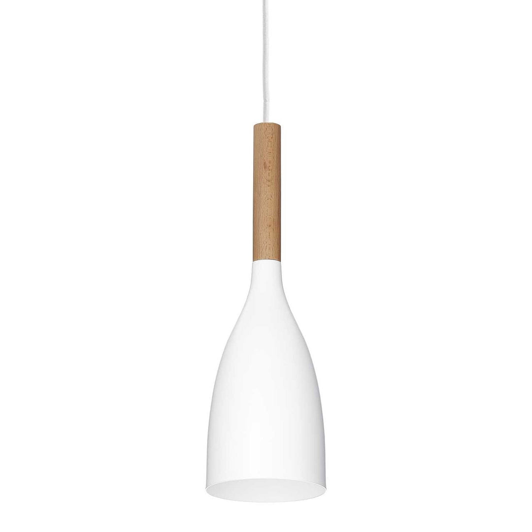 Manhattan Metal & Wood Pendant Light, White