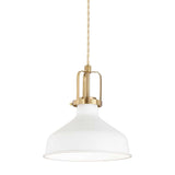 Eris Metal Pendant Light, Small, Gold / White