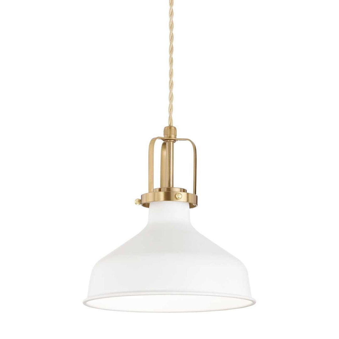 Eris Metal Pendant Light, Small, Gold / White