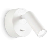 Bean Metal LED Adjustable Wall / Reading Light, Round, White