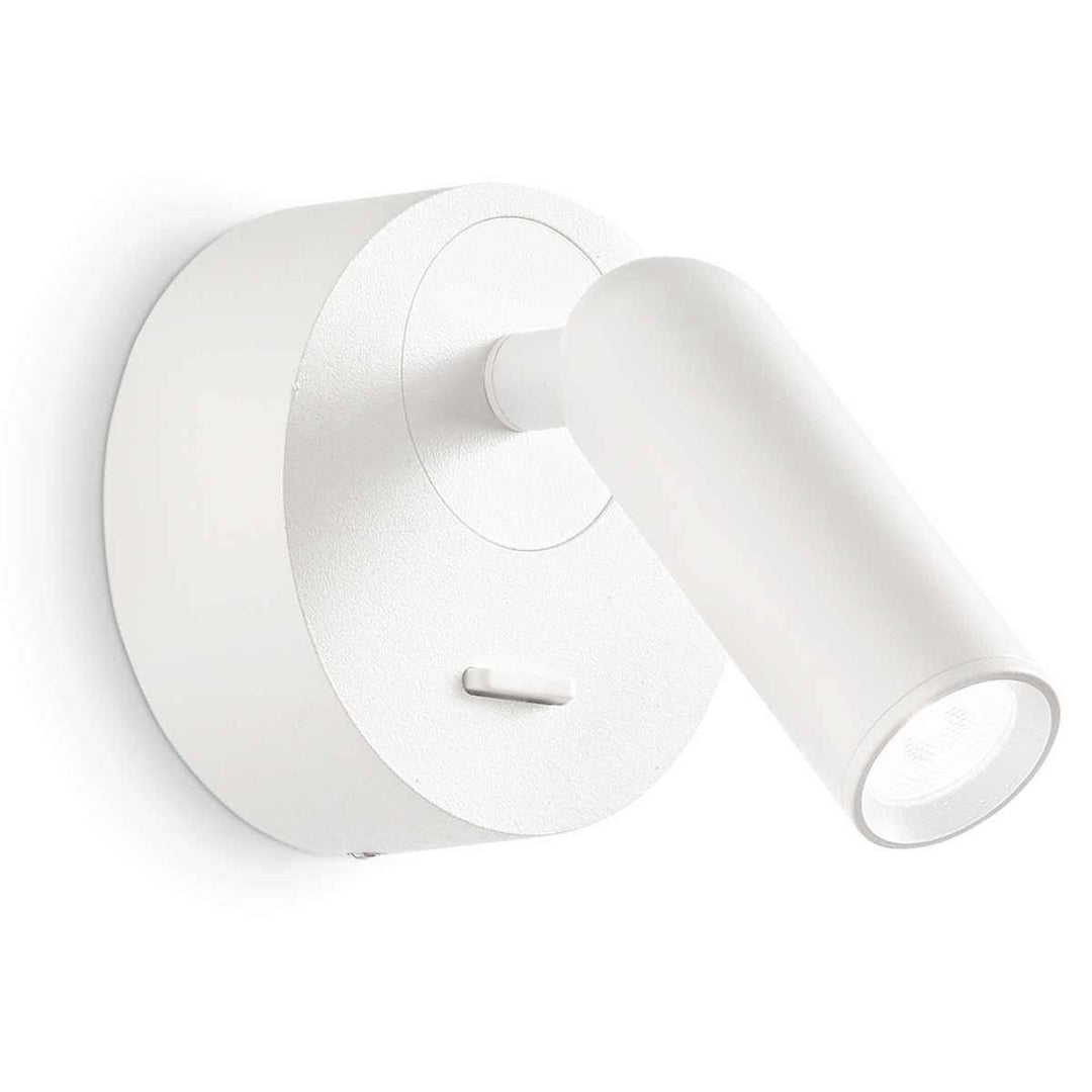 Bean Metal LED Adjustable Wall / Reading Light, Round, White