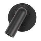 Bean Metal LED Adjustable Wall / Reading Light, Round, Black