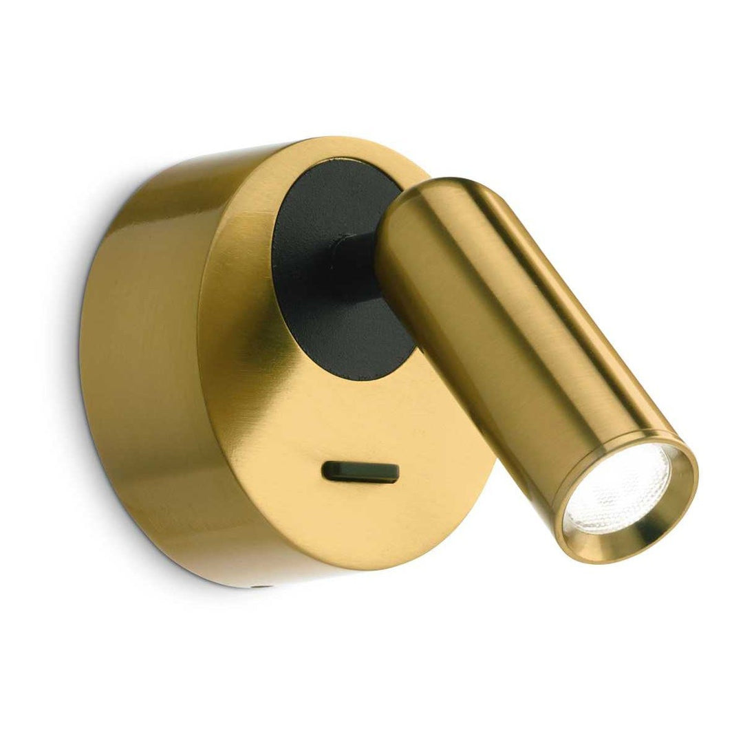 Bean Metal LED Adjustable Wall / Reading Light, Round, Brass