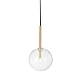 Equinoxe Metal & Glass Pendant Light, Small, Brass