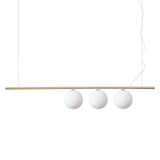 Perline Metal & Glass Bar Pendant Light, 3 Light, Brass