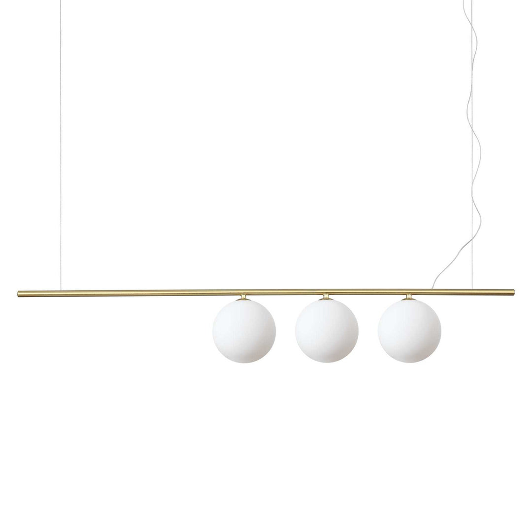 Perline Metal & Glass Bar Pendant Light, 3 Light, Brass
