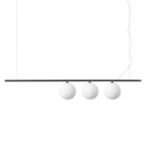 Perline Metal & Glass Bar Pendant Light, 3 Light, Black
