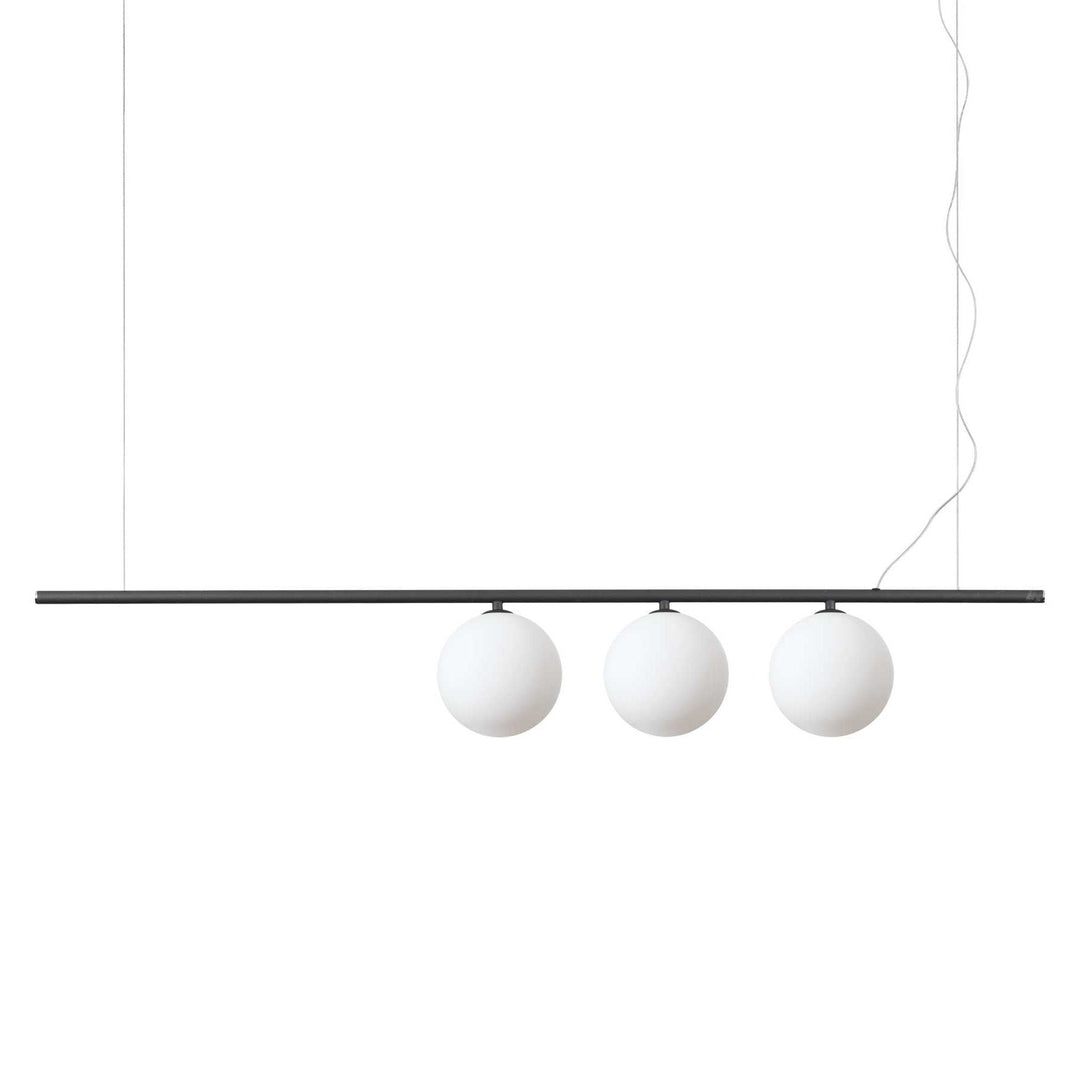 Perline Metal & Glass Bar Pendant Light, 3 Light, Black