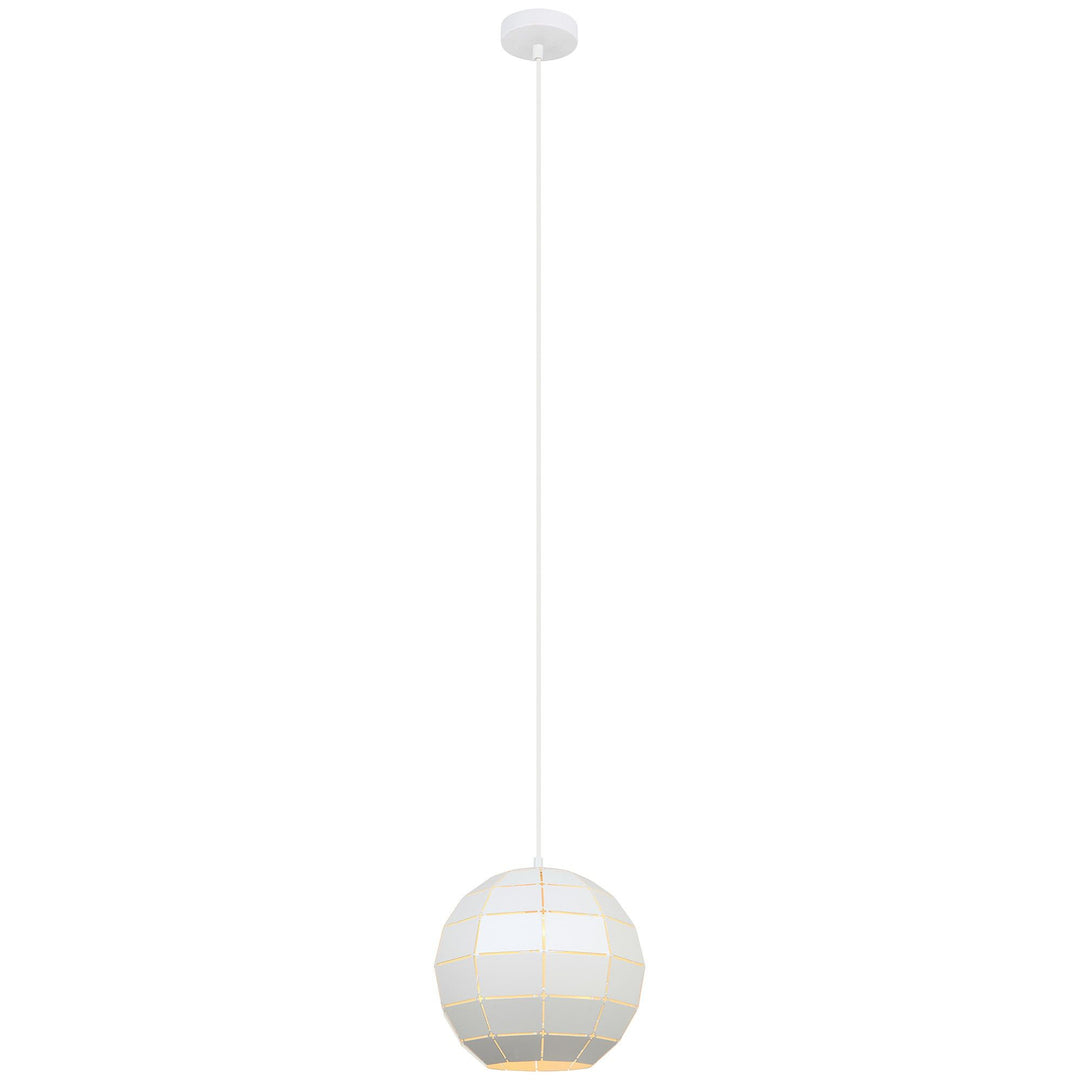 Armis Iron Tiled Pendant Light, Ball, White