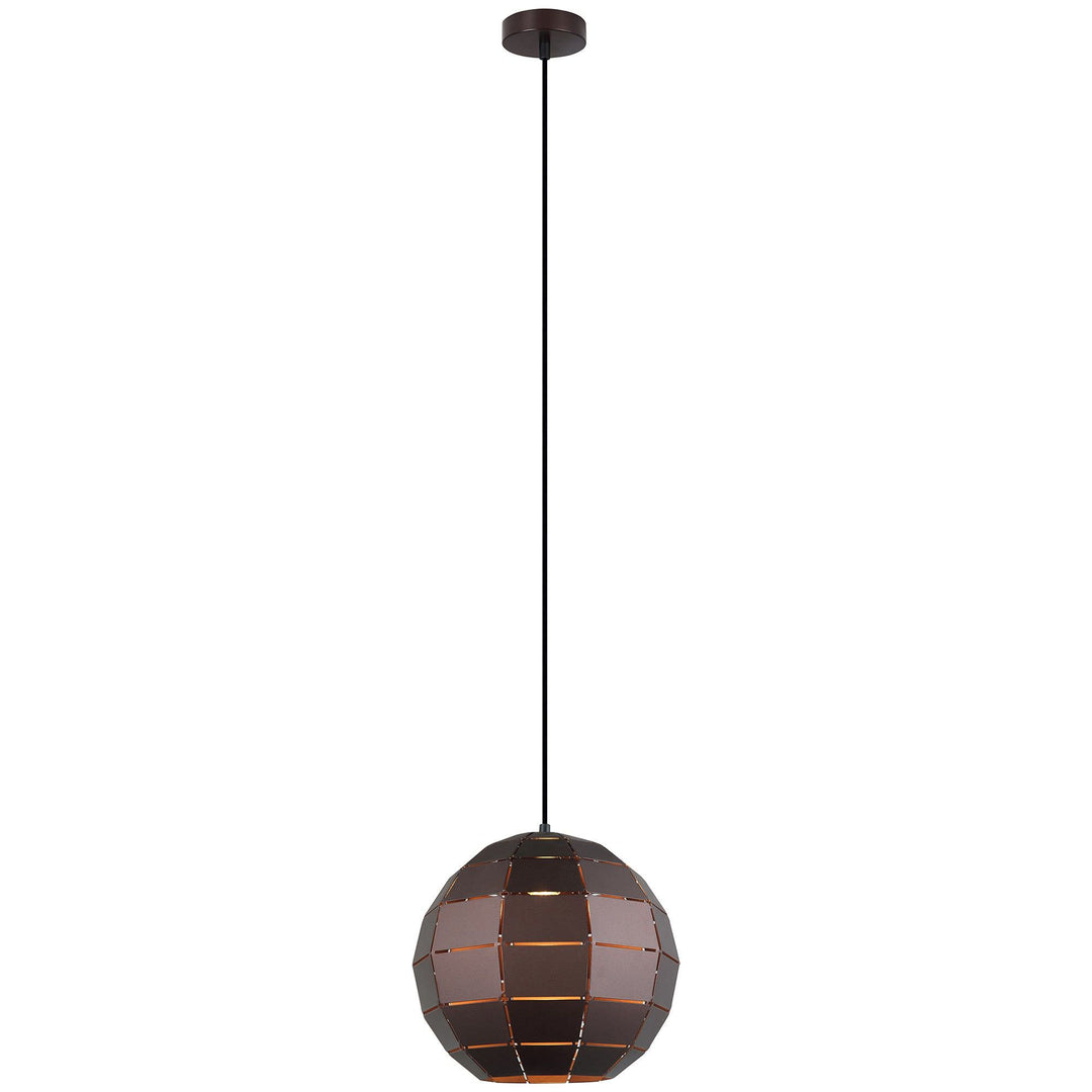 Armis Iron Tiled Pendant Light, Ball, Coffee
