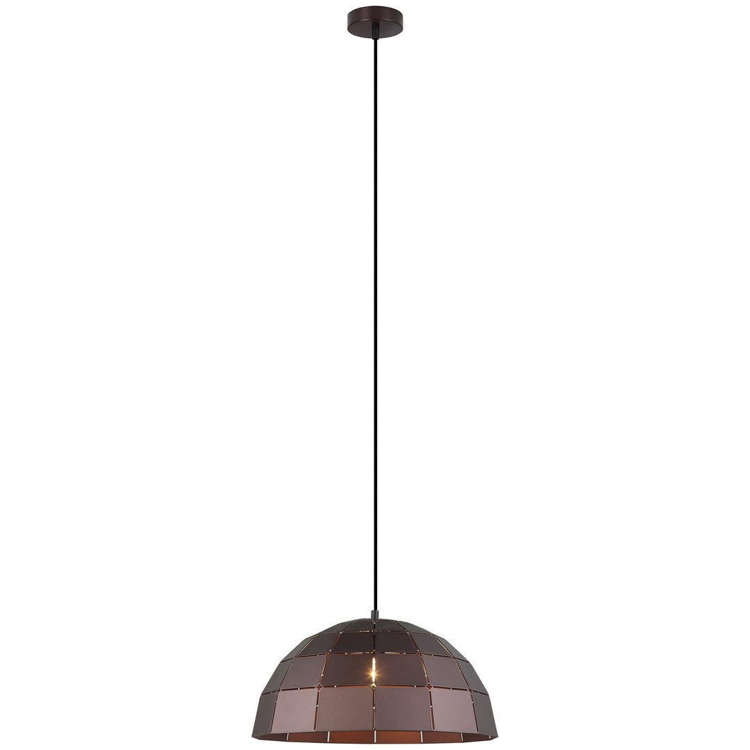 Armis Iron Tiled Pendant Light, Dome, Coffee