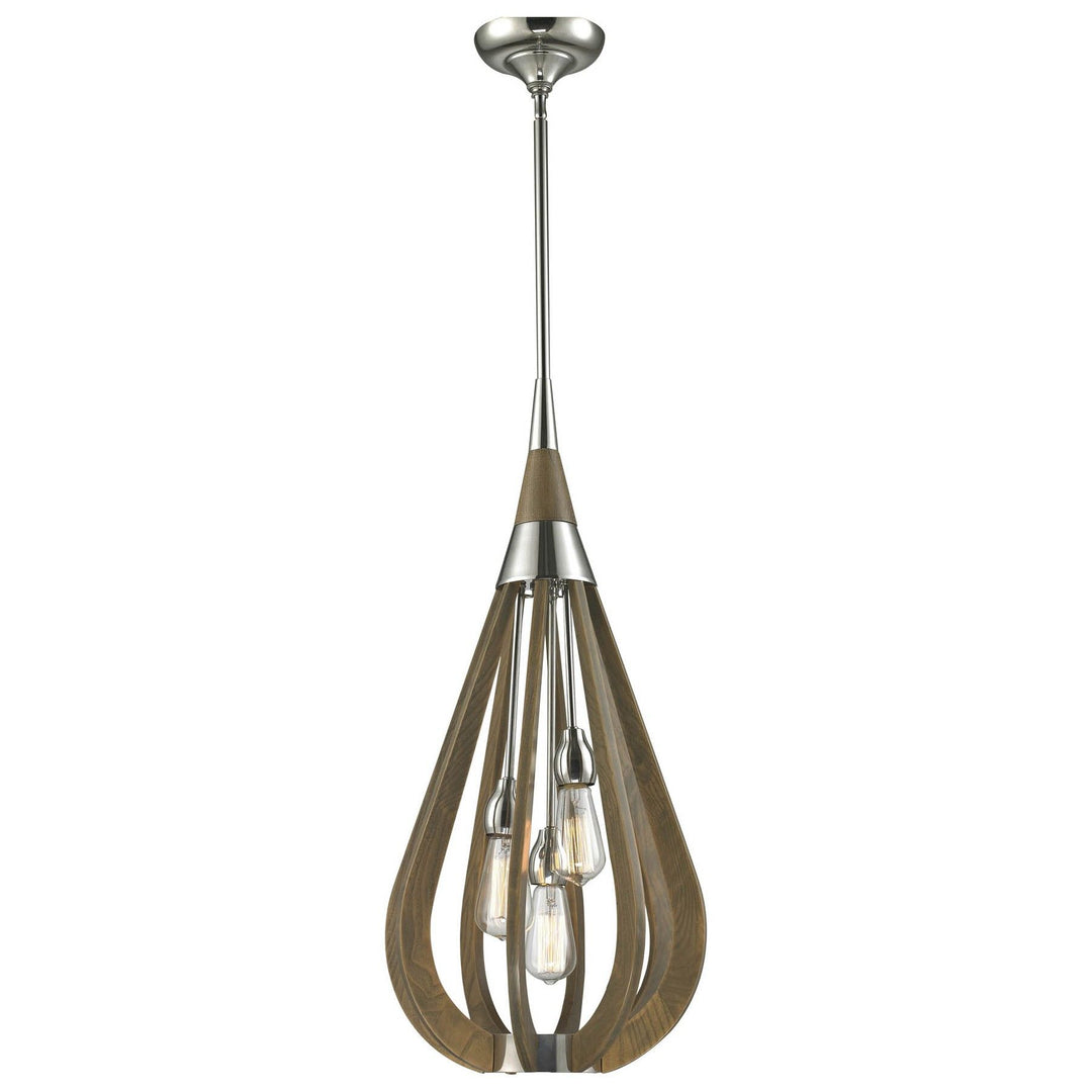 Bonito Wooden Frame Pendant Light, Medium, Taupe