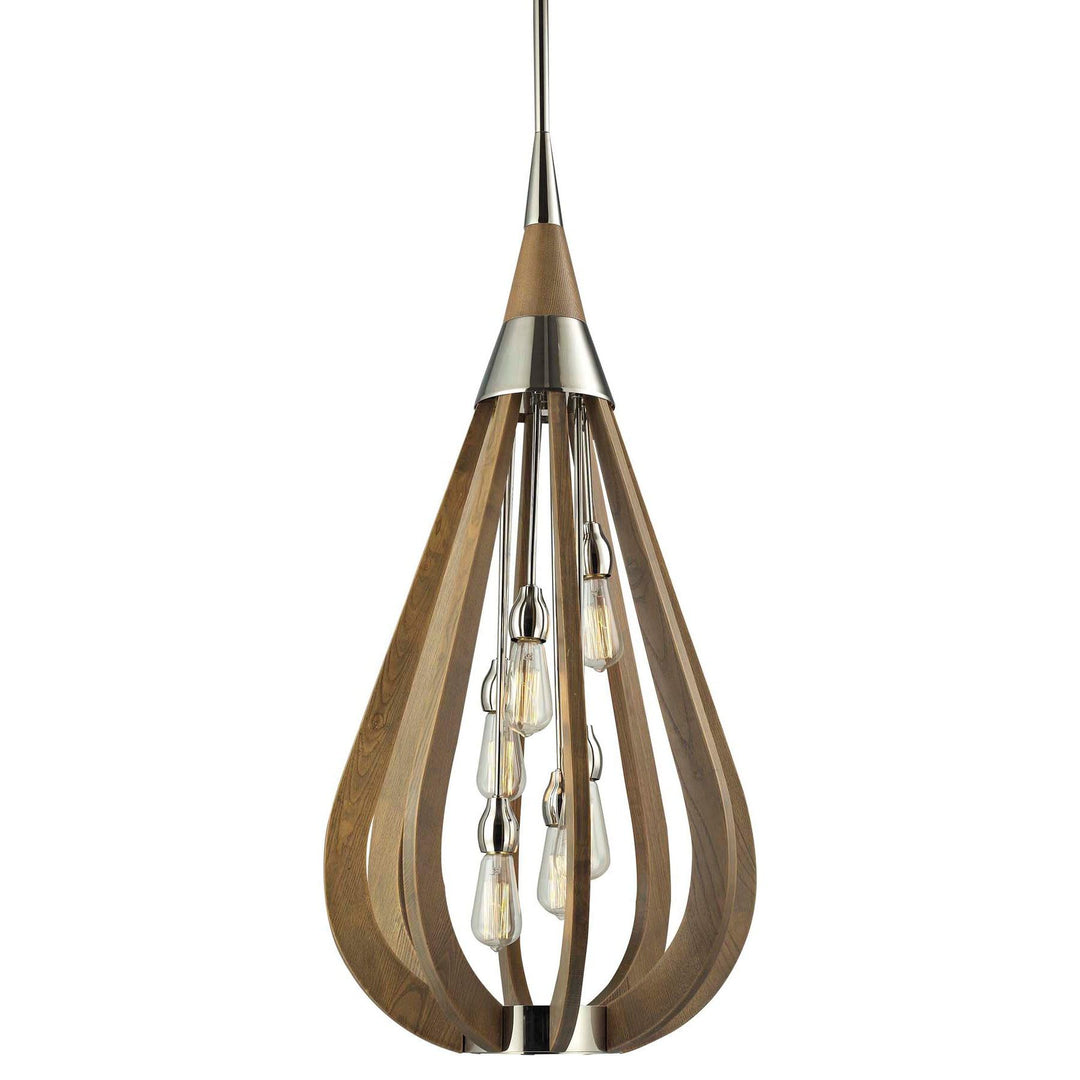 Bonito Wooden Frame Pendant Light, Large, Taupe