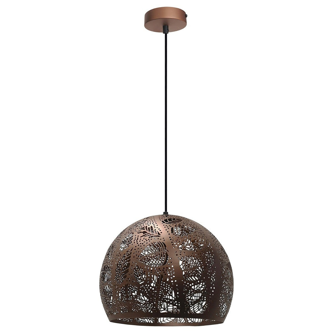 Botanica Iron Embossed Pendant Light, Coffee