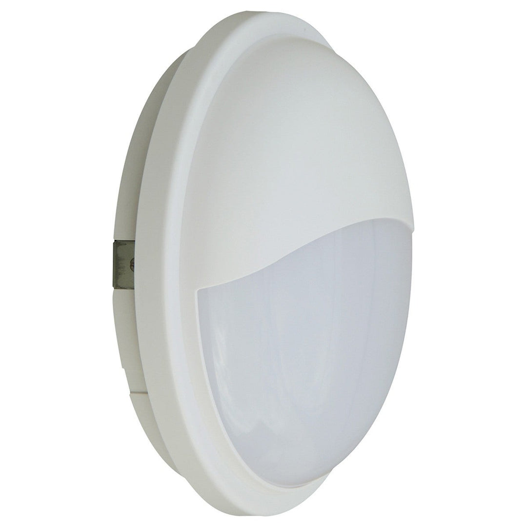 Wonga IP65 Exterior Eyelid LED Bunker Wall Light, 3000K, White