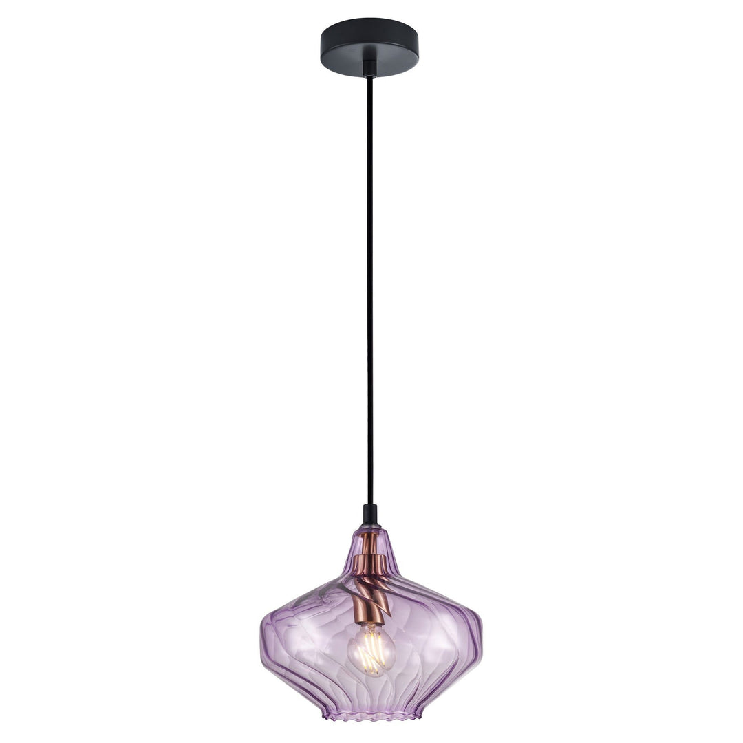 Campana Glass Pendant Light, Purple