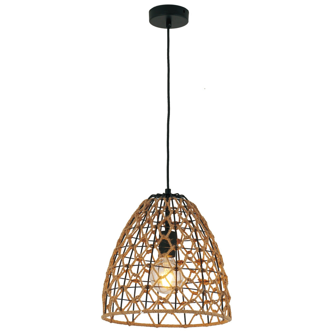 Canamo Steel & Hemp Rope Pendant Light, Ellipse