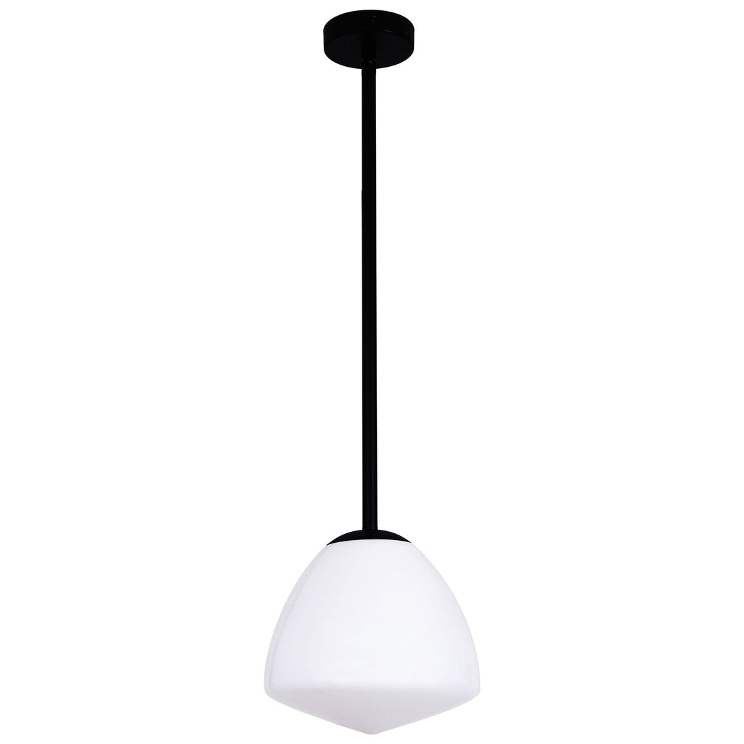 Ciotola Glass & Iron Pendant Light, Small, Black