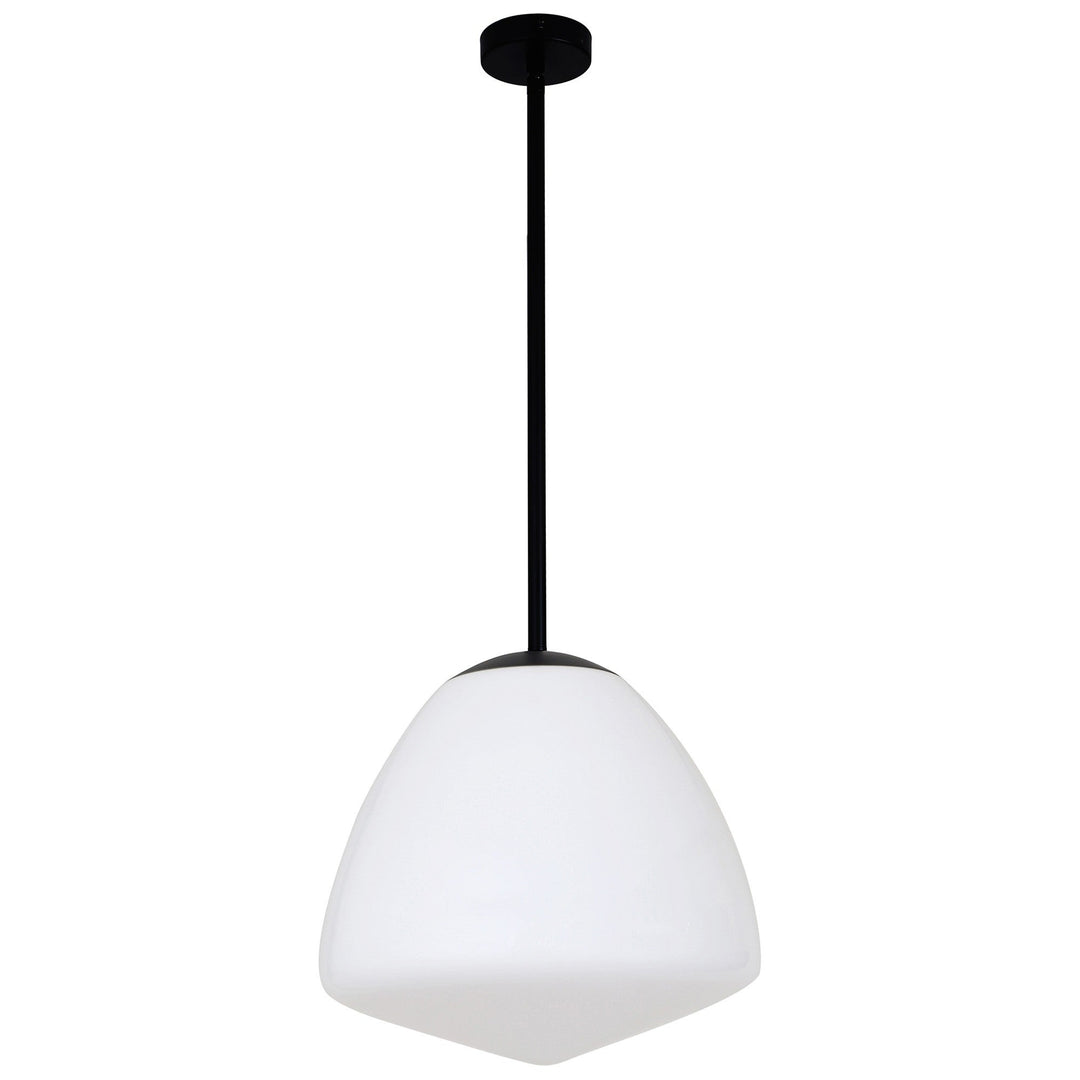 Ciotola Glass & Iron Pendant Light, Medium, Black