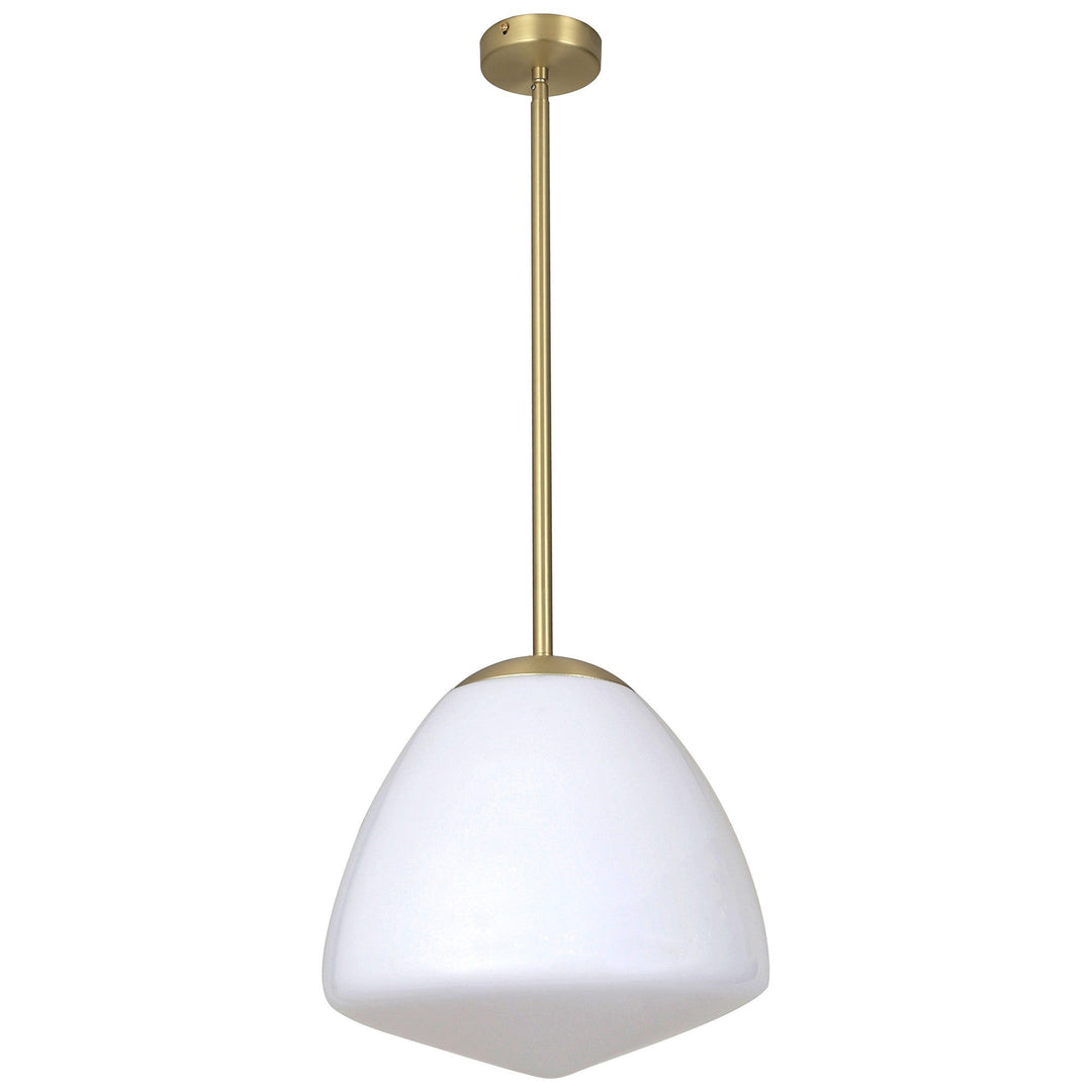 Ciotola Glass & Iron Pendant Light, Medium, Antique Brass
