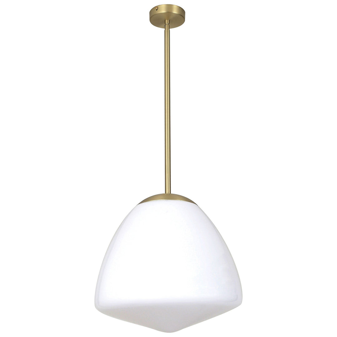 Ciotola Glass & Iron Pendant Light, Large, Antique Brass