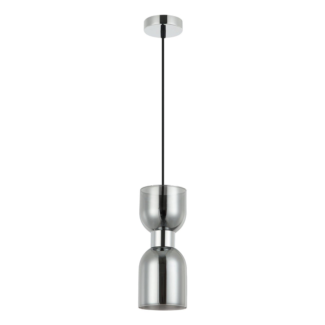 Clessidra Glass & Iron Pendant Light, Smoke