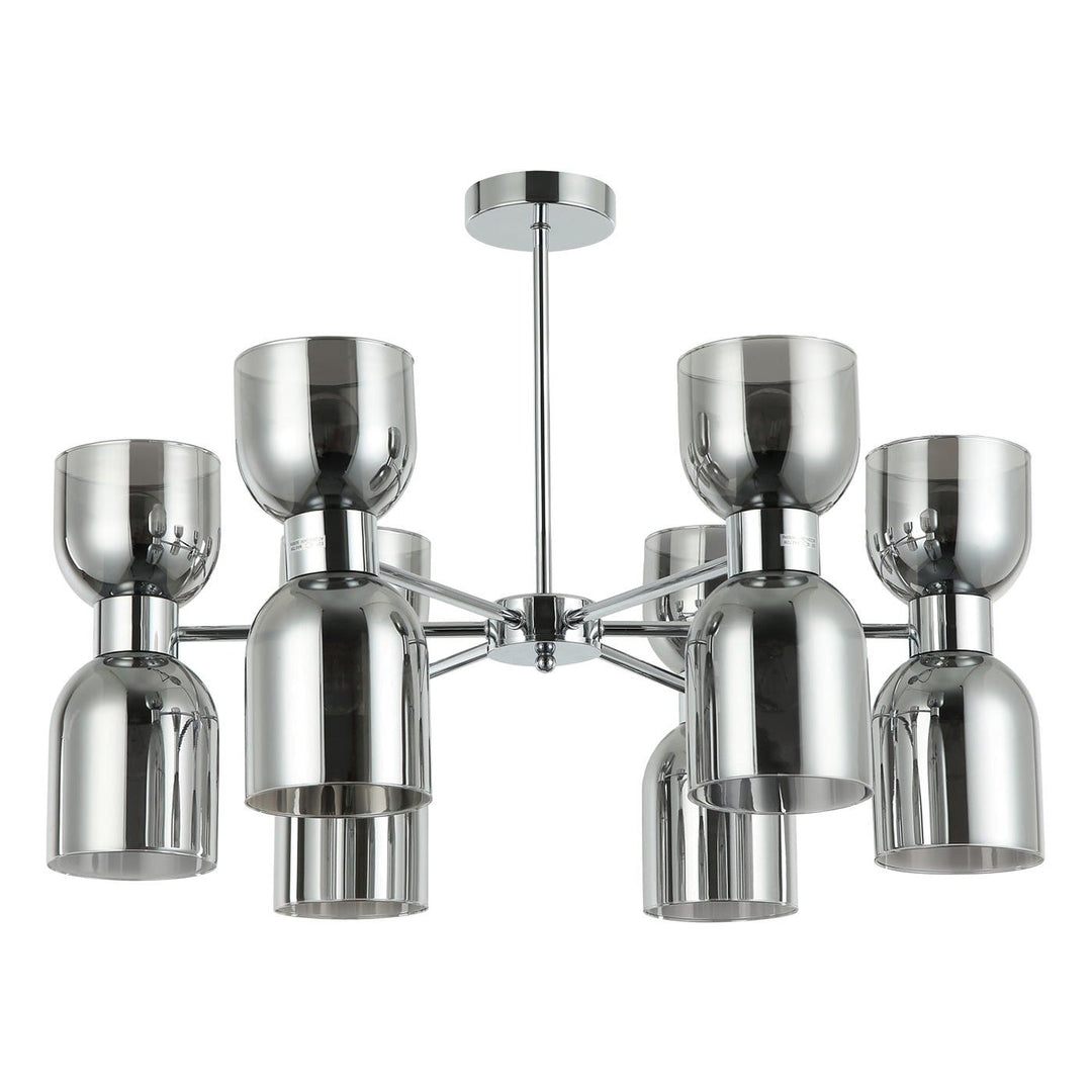 Clessidra Glass & Iron Chandelier, Smoke