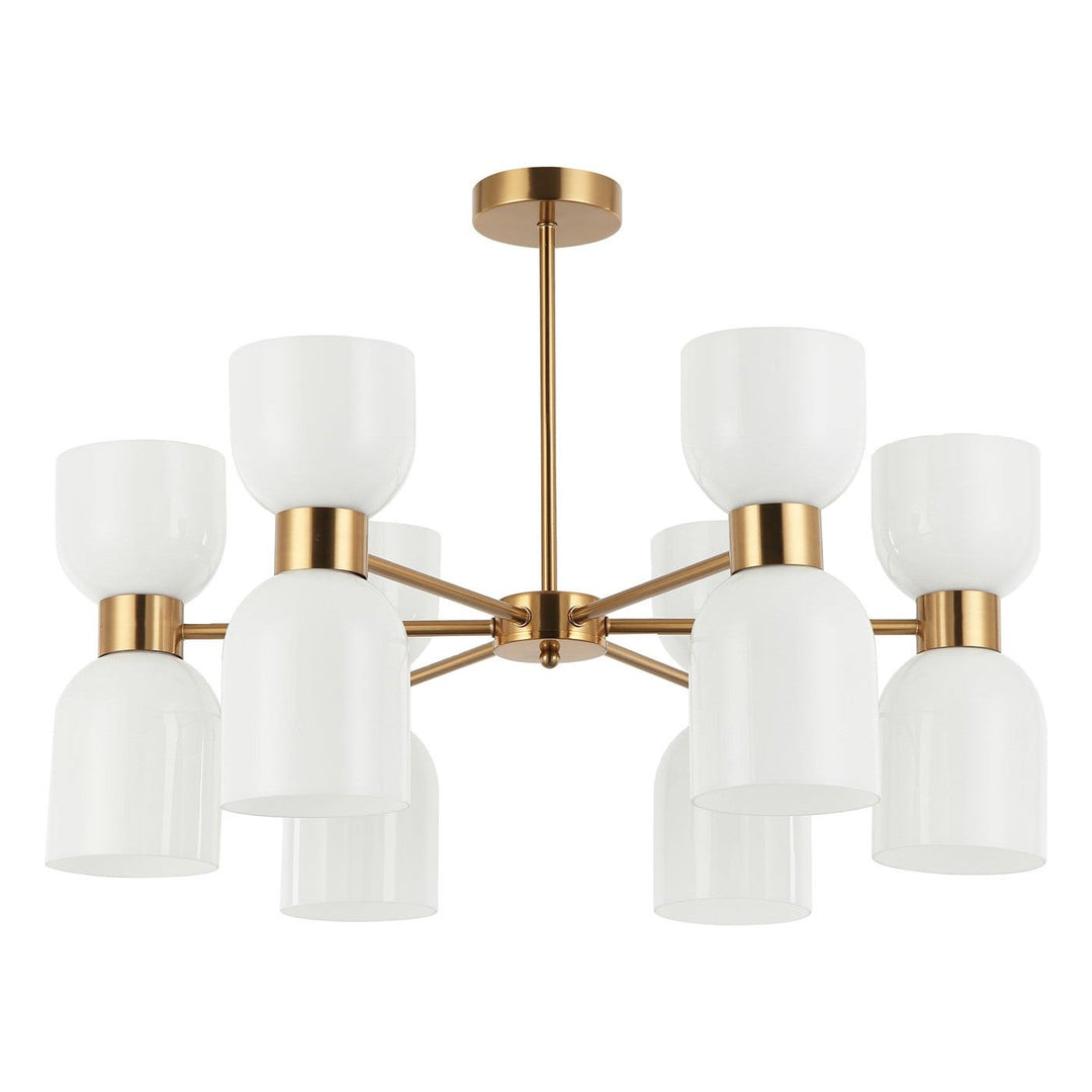 Clessidra Glass & Iron Chandelier, Opal