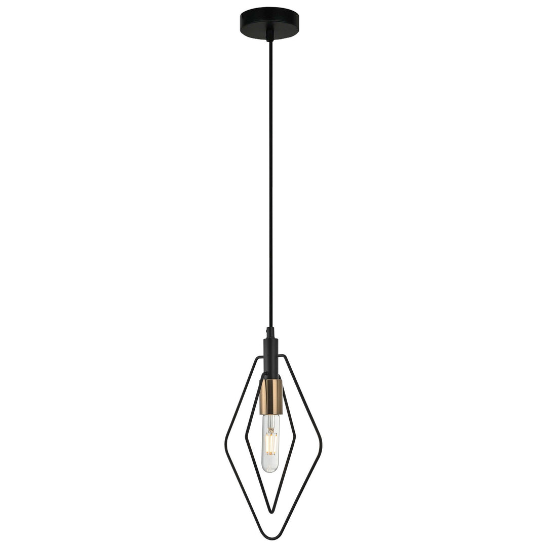 Contour Iron Wire Pendant Light, Diamond