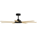 Calibo Alula 60" (1524mm) 7 Blade Indoor/Outdoor DC Ceiling Fan & Remote | Black & Bamboo - Dubbo Lighting Centre