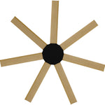 Calibo Alula 60" (1524mm) 7 Blade Indoor/Outdoor DC Ceiling Fan & Remote | Black & Bamboo - Dubbo Lighting Centre