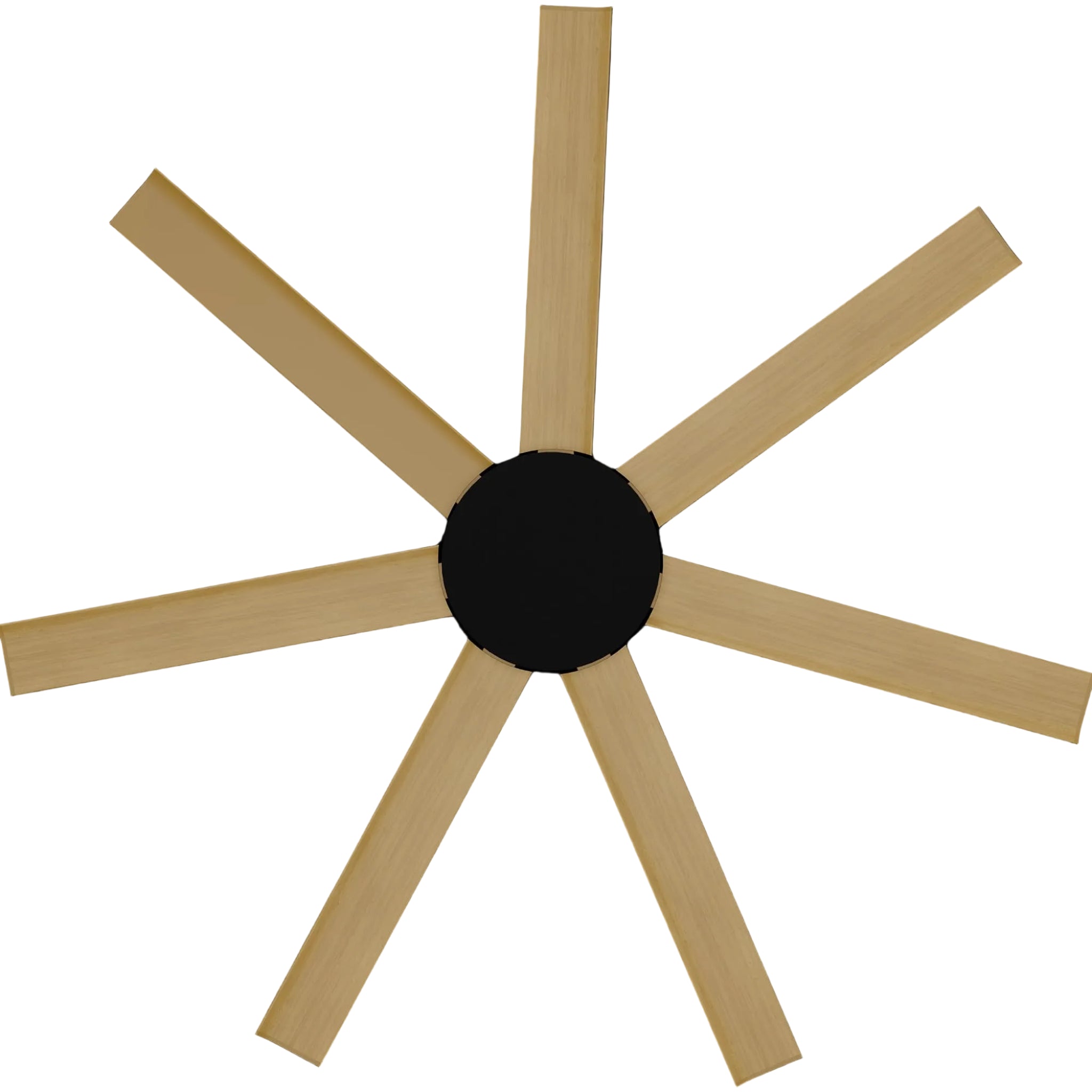 Calibo Alula 60" (1524mm) 7 Blade Indoor/Outdoor DC Ceiling Fan & Remote | Black & Bamboo - Dubbo Lighting Centre