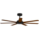 Calibo Alula 60" (1524mm) 7 Blade Indoor/Outdoor DC Ceiling Fan & Remote | Black & Koa - Dubbo Lighting Centre