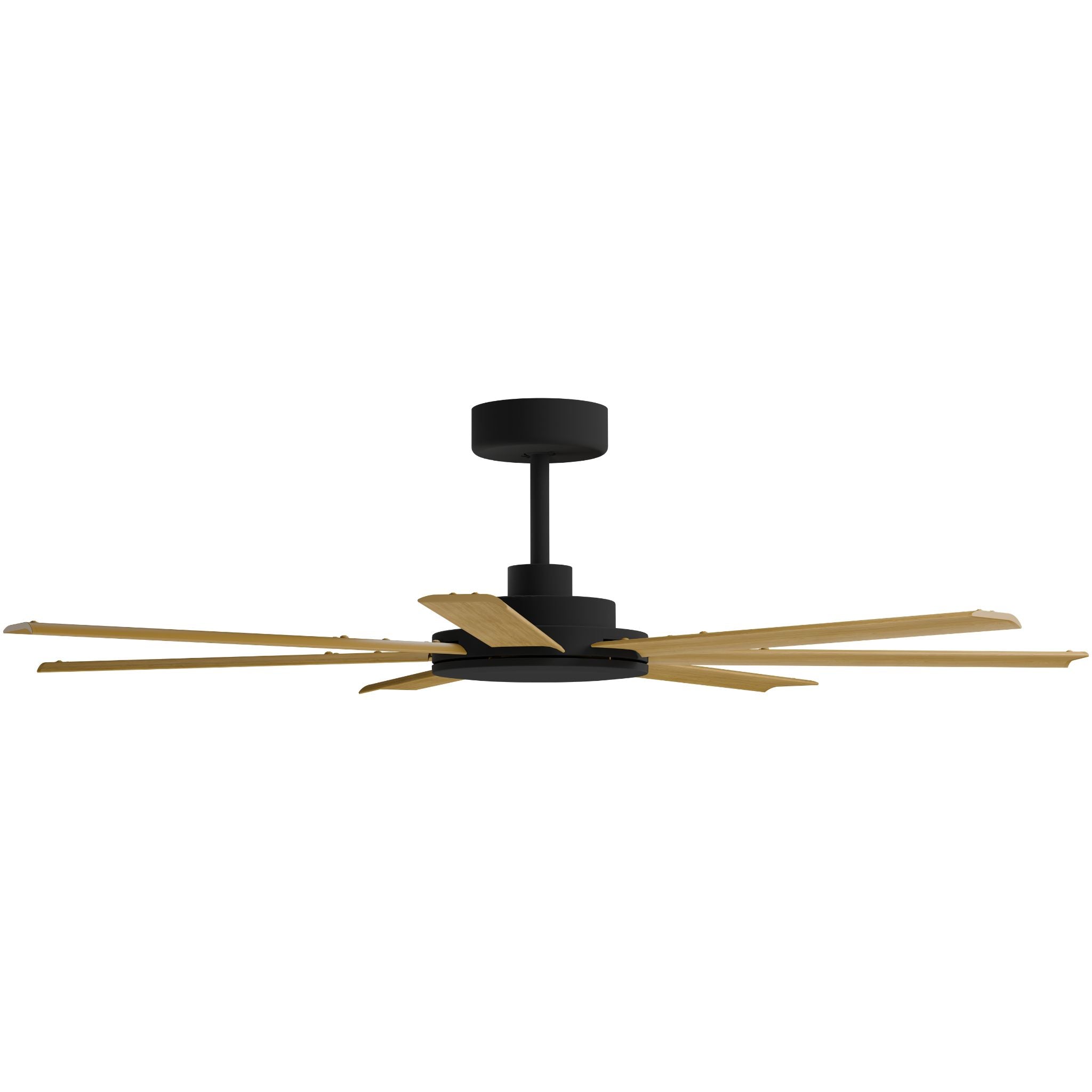Calibo Alula 60" (1524mm) 7 Blade Indoor/Outdoor DC Ceiling Fan & Remote | Black & Teak - Dubbo Lighting Centre