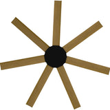 Calibo Alula 60" (1524mm) 7 Blade Indoor/Outdoor DC Ceiling Fan & Remote | Black & Teak - Dubbo Lighting Centre