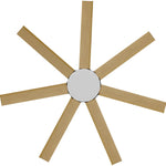 Calibo Alula 60" (1524mm) 7 Blade Indoor/Outdoor DC Ceiling Fan & Remote | White & Bamboo - Dubbo Lighting Centre