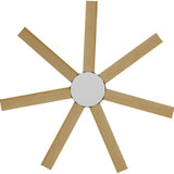 Calibo Alula 60" (1524mm) 7 Blade Indoor/Outdoor DC Ceiling Fan & Remote | White & Bamboo - Dubbo Lighting Centre
