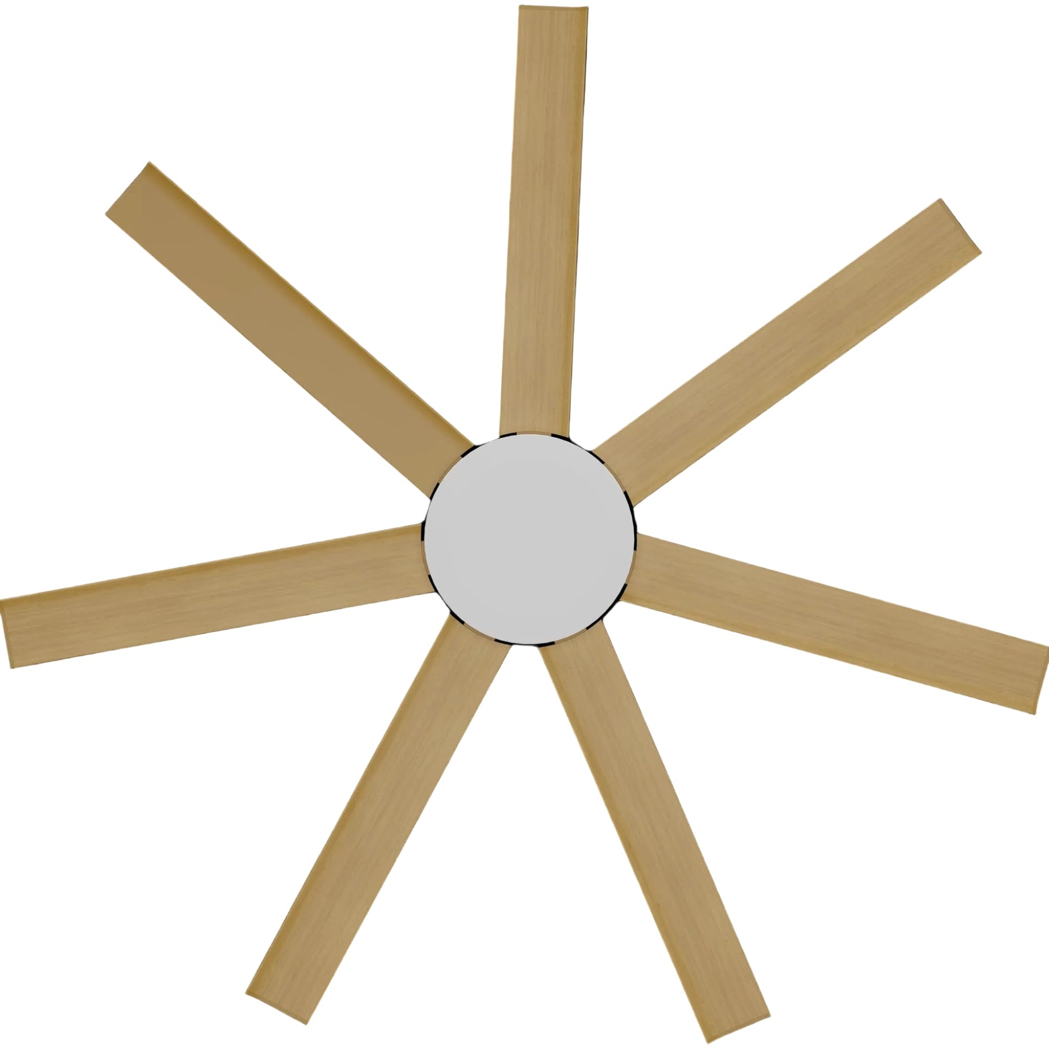 Calibo Alula 60" (1524mm) 7 Blade Indoor/Outdoor DC Ceiling Fan & Remote | White & Bamboo - Dubbo Lighting Centre