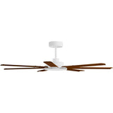 Calibo Alula 60" (1524mm) 7 Blade Indoor/Outdoor DC Ceiling Fan & Remote | White & Koa - Dubbo Lighting Centre