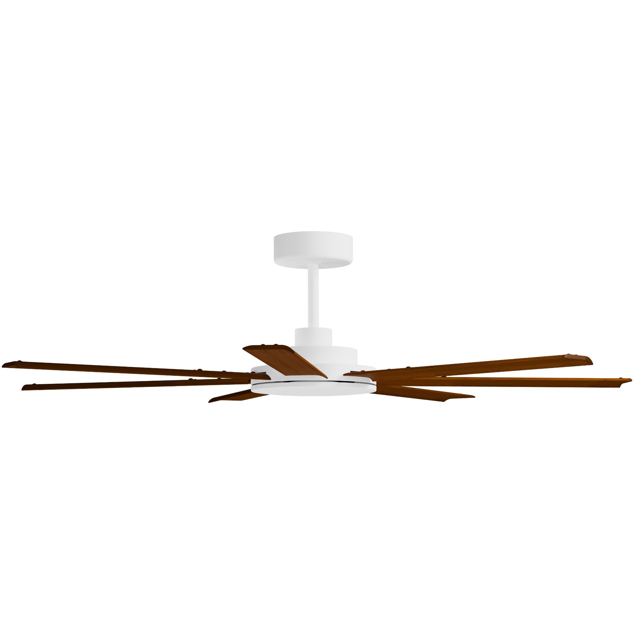 Calibo Alula 60" (1524mm) 7 Blade Indoor/Outdoor DC Ceiling Fan & Remote | White & Koa - Dubbo Lighting Centre