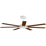 Calibo Alula 60" (1524mm) 7 Blade Indoor/Outdoor DC Ceiling Fan & Remote | White & Koa - Dubbo Lighting Centre