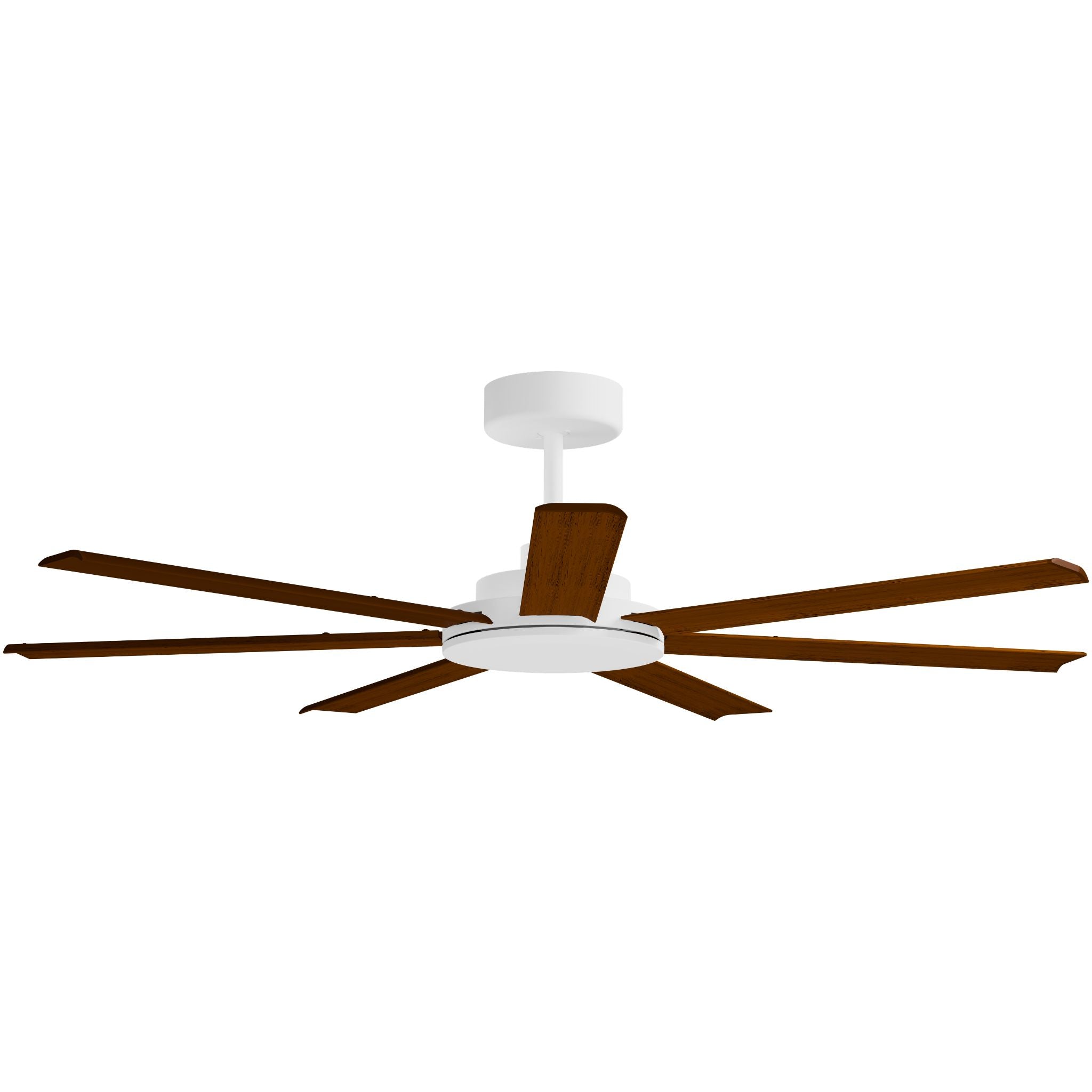 Calibo Alula 60" (1524mm) 7 Blade Indoor/Outdoor DC Ceiling Fan & Remote | White & Koa - Dubbo Lighting Centre