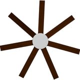 Calibo Alula 60" (1524mm) 7 Blade Indoor/Outdoor DC Ceiling Fan & Remote | White & Koa - Dubbo Lighting Centre