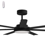 Calibo Alula 60" (1524mm) 7 Blade Indoor/Outdoor DC Ceiling Fan with 24W Light & Remote | Black - Dubbo Lighting Centre